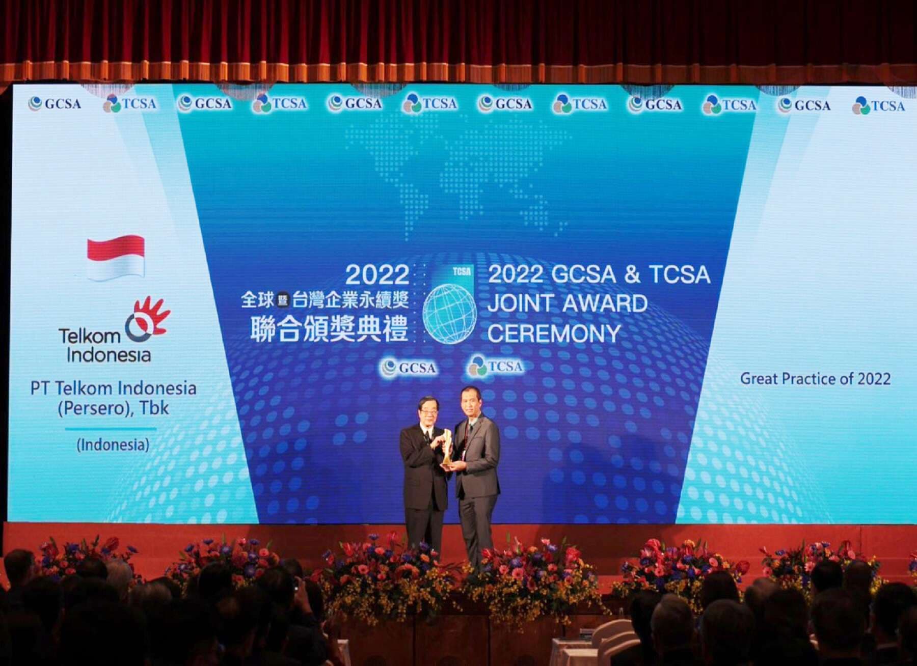 TLKM Sabet Gelar Global Best Practice Sustainability di Taipei