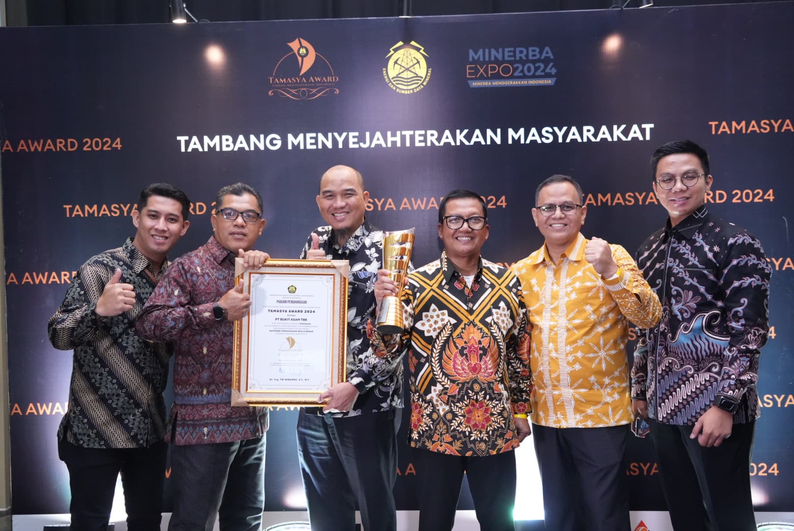 Bukit Asam Sukses Raih Anugerah Tamasya Award oleh Kementerian ESDM