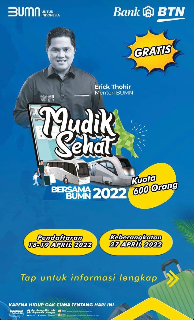 Ingin Mudik Gratis, Simak Syarat dan Tujuan Bus BBTN