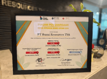 BUMI Raih 'The ESG Merit in Sustainable Stewardship Award' di Ajang Investortrust ESG Awards 2024