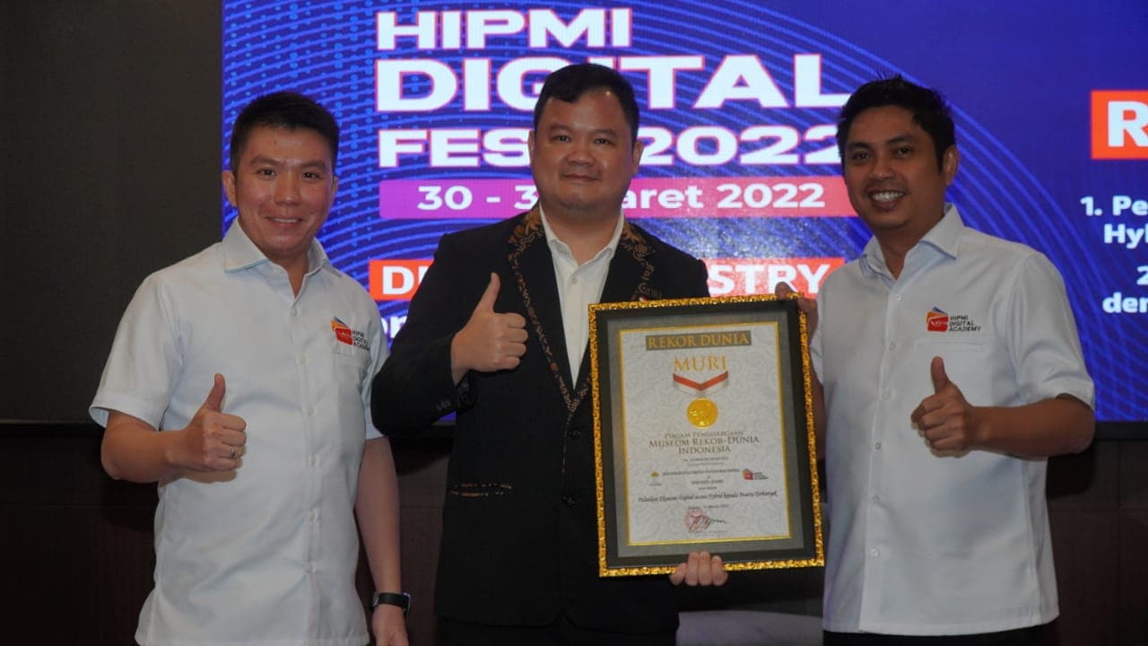 HIPMI Raih Rekor MURI Pelatihan Ekonomi Digital Secara Hybrid ke UMKM Terbanyak