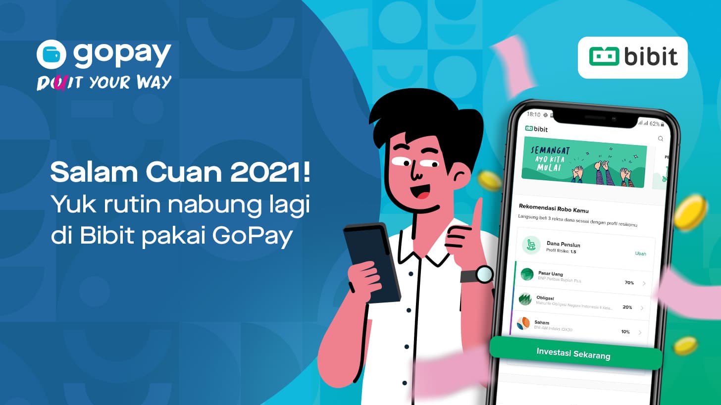 Bidik Investor Milenial, GoPay dan Bibit Luncurkan Fitur Investasi Reksadana Otomatis