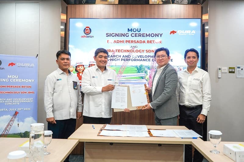 ADHI Karya melalui ADHI Beton Tandatangani Kerja Sama Strategis untuk Kembangkan Beton Inovatif Ramah Lingkungan UHPC