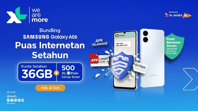 XL Axiata – Samsung Indonesia Jalin Sinergi, Hadirkan Paket Bundling XL Prabayar dan Samsung Galaxy A06