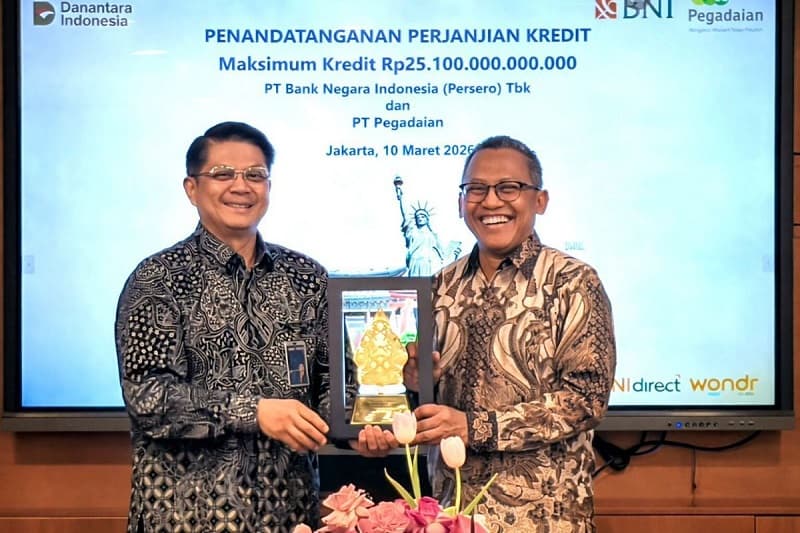 Pegadaian Terima Pembiayaan Rp25,1 Triliun dari BNI