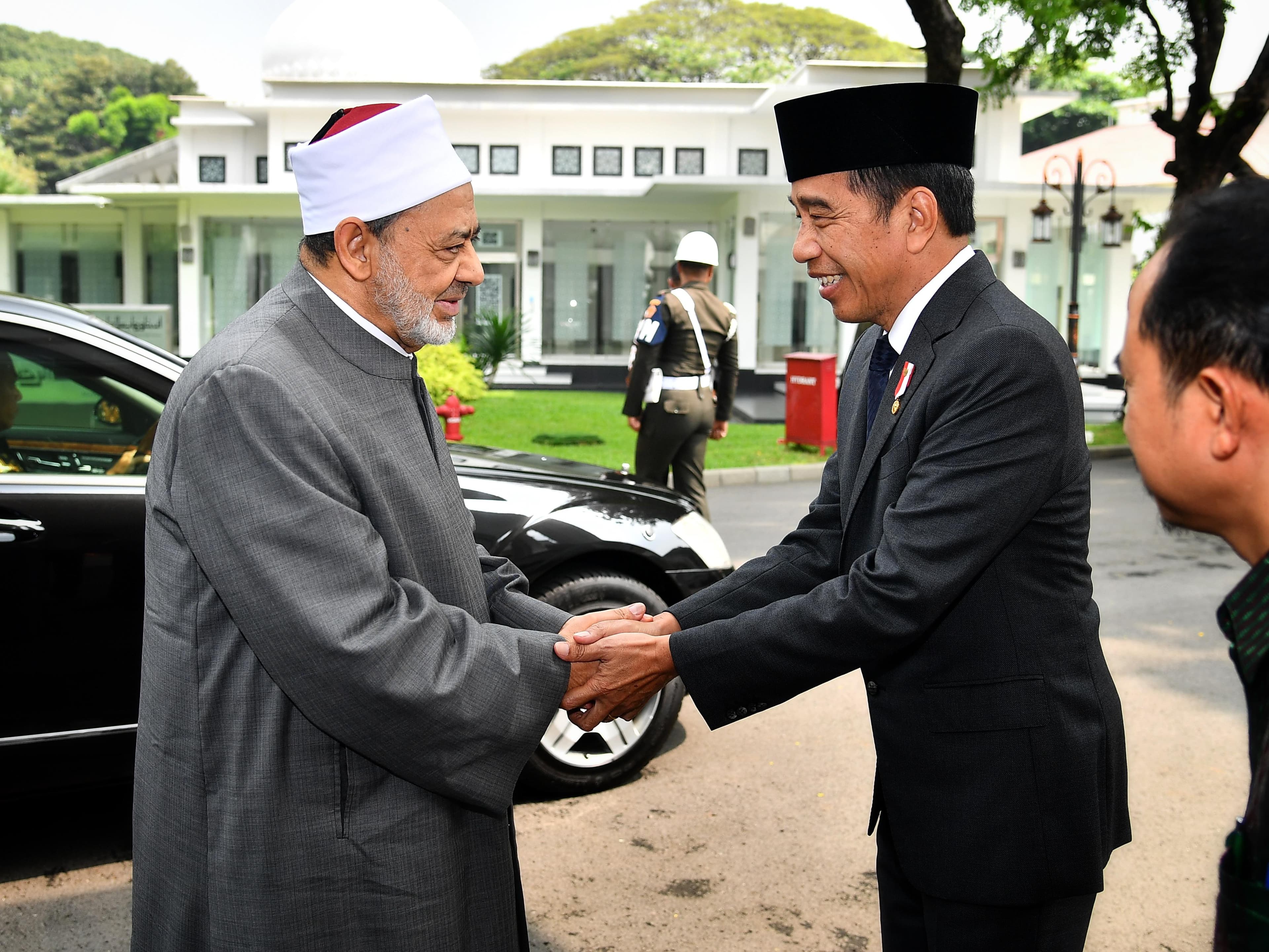 Presiden Jokowi Sambut Kunjungan Grand Syekh Al Azhar di Istana Merdeka