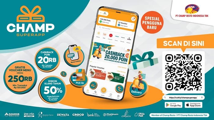Champ Resto Indonesia Resmi Luncurkan CRI Super App: Dorong Digitalisasi Layanan Restoran Lewat Aplikasi Keanggotaan