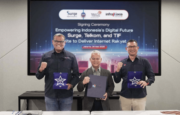 Surge, Telkom dan TIF Tandatangani MoU Kolaborasi Infrastruktur dan Internet Rakyat