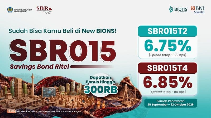 BNI Sekuritas Kembali Jadi Mitra SBN, Tawarkan SBR015 dengan Kupon hingga 6,85% per Tahun