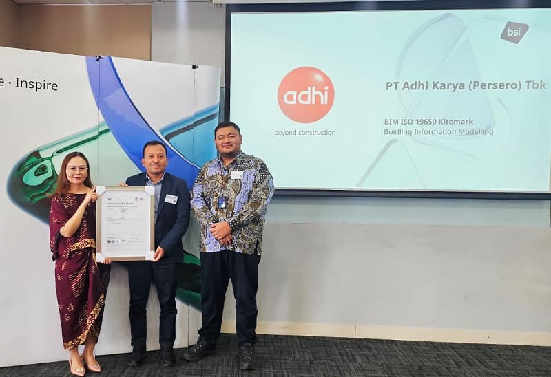 Konsisten Terapkan BIM Berstandar Global, ADHI Karya Kembali Raih Sertifikasi ISO 19650 Kitemark