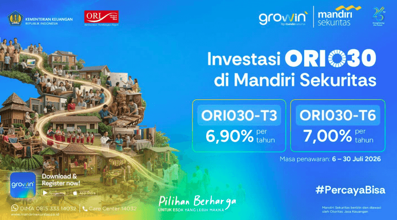 Cuan Stabil di Tengah Pasar Bergejolak, Mandiri Sekuritas Tawarkan ORI030 Berkupon 7%